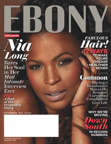 ... and nude Nia Long takes cover on the November 2011 “<b>Ebony”magazine</b>. - Nia-Long-
