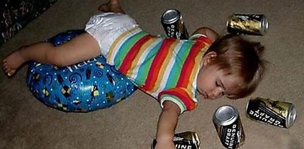 kids kid children child drinking beer alcohol drunk