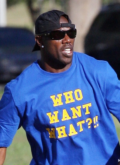 Exclusive....Kendra Wilkinson And Hank Play Softball With Terrell Owens