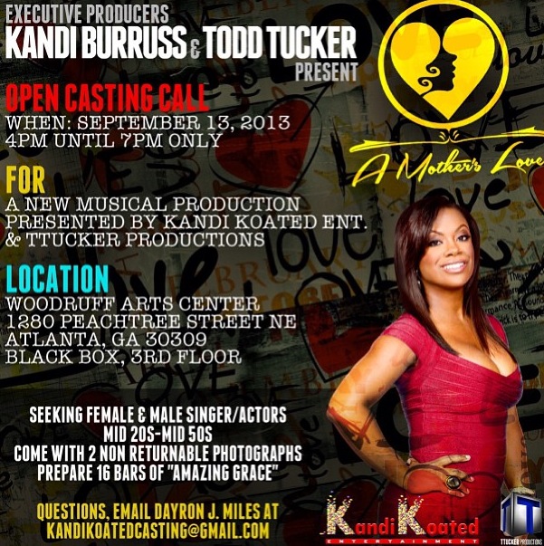 kandi burrus open casting call for a mother's love