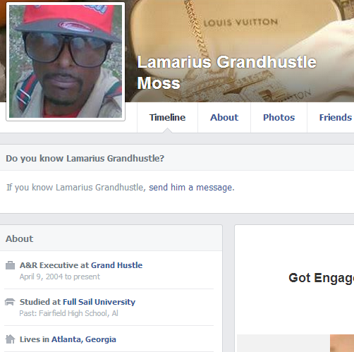 Lamarius Moss Fake Grand Hustle Facebook