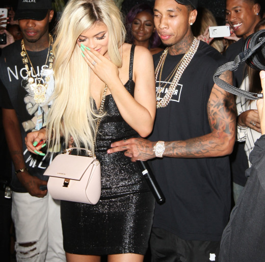 Tyga Surprises Kylie Jenner with a brand new Ferrari for her 18th Birthday at Bootsy Bellows