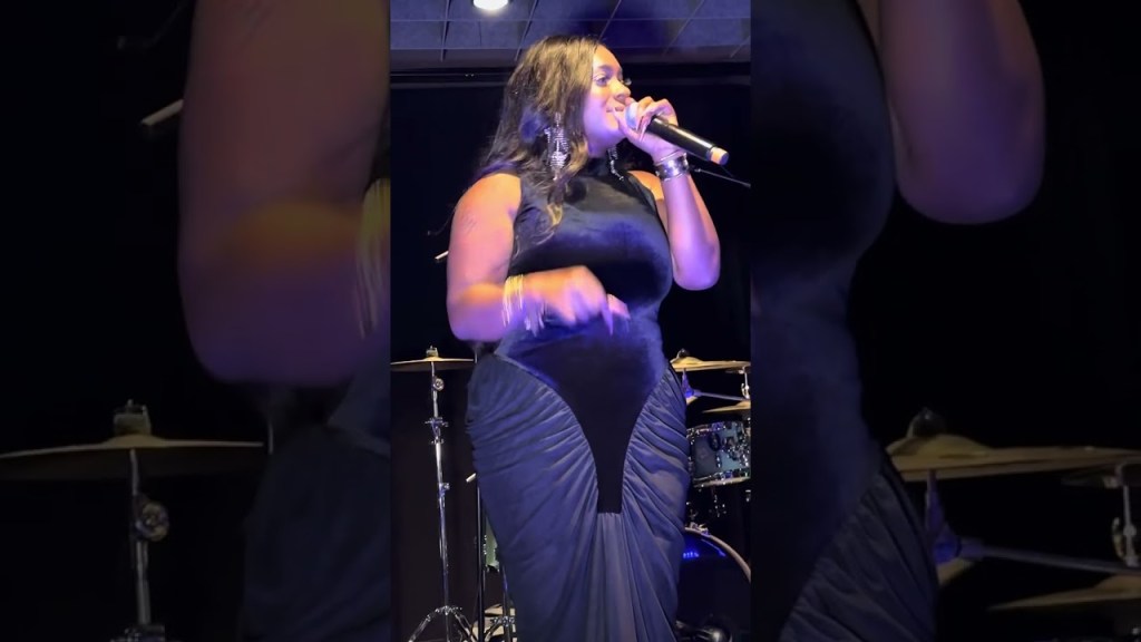 Singer performing live