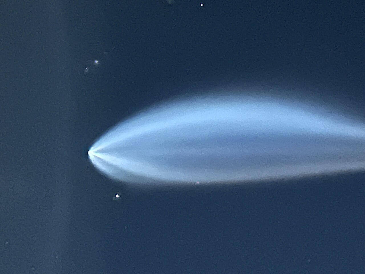 SpaceX Falcon 9 space jellyfish plume on an earlier dawn launch